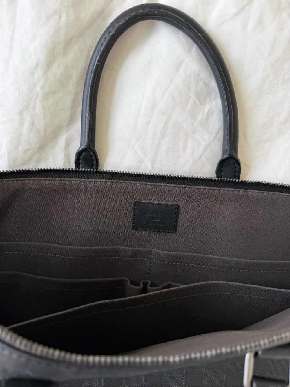 Louis Vuitton Black Damier Graphite Leather Laptop Briefcase